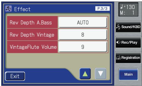 ROLAND AT-900C - Touch <> <> to display the Rev Depth (Reverb Depth). - 2