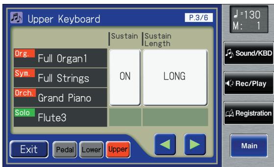 ROLAND AT-900C - Touch <><> to display the Sustain Length. - 1