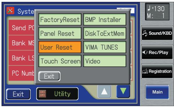 ROLAND AT-900C - In the Utility screen, touch . - 1