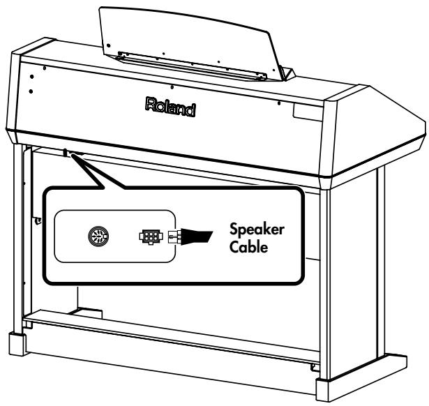 ROLAND AT-900C - Plug the speaker cable extending from the stand into the Speaker connector located at the rear of the AT-900C's bottom panel. - 1