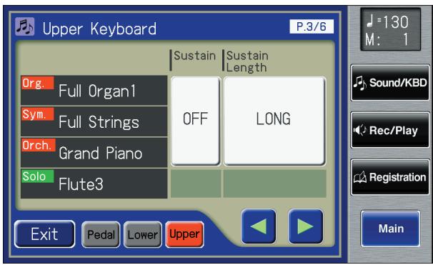 ROLAND AT-900C - Touch the Sustain setting to switch between "ON" and "OFF." - 1