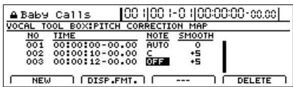 ROLAND BR-1600CD - Réglages détaillés pour la correction de justesse (correction event map) - 9