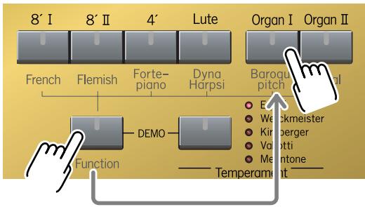 ROLAND C-30 - Selecting Baroque pitch - 1