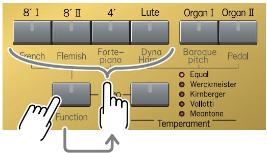 ROLAND C-30 - Switching the harpsichord type - 1