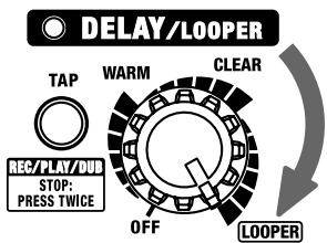 ROLAND CUBE-80X - Positionnez le bouton delay/looper sur LOOPER. - 1
