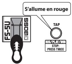 ROLAND CUBE-80X - Appuyez sur le commutateur TAP ou sur le commutateur au pied tap/rec/play/dub. - 2