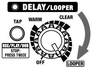 ROLAND CUBE-80X - Situé el mando DELAY/LOOPER en la posición LOOPER. - 1