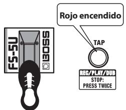 ROLAND CUBE-80X - Pulse el conmutador TAP o pise el pedal TAP/REC/PLAY/DUB. - 2