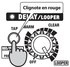ROLAND CUBE-80X - Appuyez sur le commutateur TAP ou sur le commutateur au pied tap/rec/play/dub. - 1