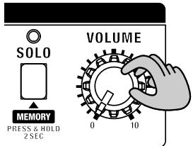 ROLAND CUBE-80X - SOLO-Lautstärke auf 0 (null) einstehen. - 1