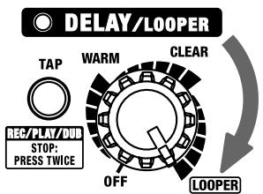 ROLAND CUBE-80X - Stellen Sie den DELAY/LOOPER-Regler in die Stellung LOOPER. - 1