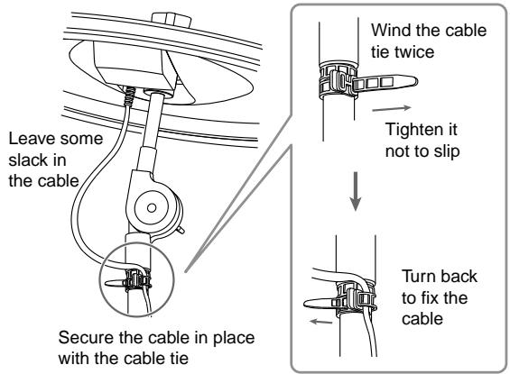 ROLAND CY-12R - Secure the cable with cable ties. - 1