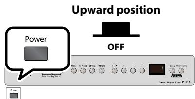 ROLAND F-110 - Press the [Power] switch. - 1