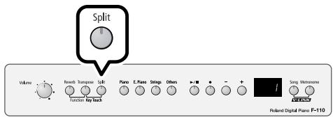 ROLAND F-110 - Performing with Different Tones in the Left and Right Sides of the Keyboard (Split Play) - 2