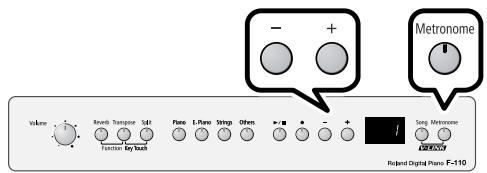 ROLAND F-110 - Changing the Metronome Volume - 1