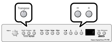ROLAND F-110 - Changing the Key of SongPlayback (Playback Transpose) - 1