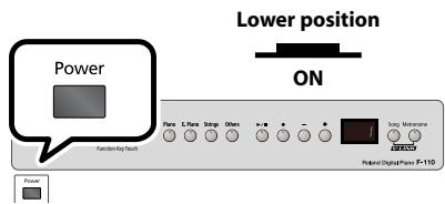 ROLAND F-110 - Press the [Power] switch. - 1