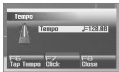 ROLAND FANTOM G6 - Press [TEMPO]. - 1