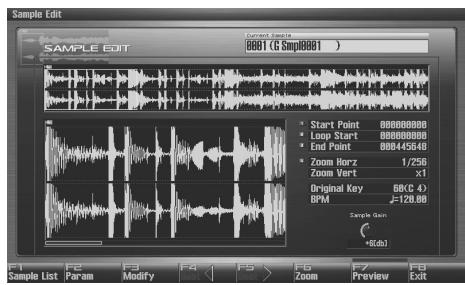 ROLAND FANTOM G6 - Setting the Start/End Points of the Sample - 1