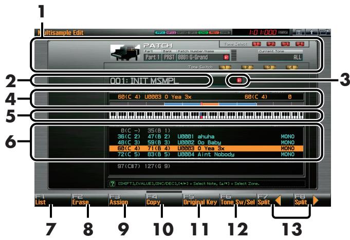 ROLAND FANTOM G6 - About the Multisample Edit screen - 1