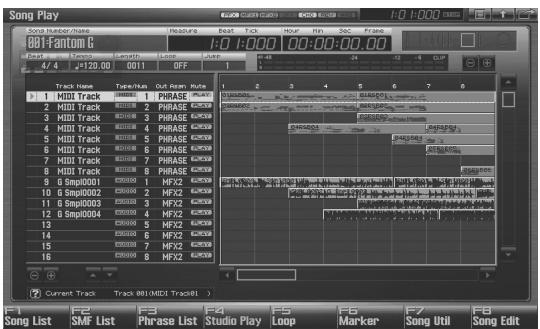 ROLAND FANTOM G6 - Press [SONG]. - 2