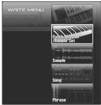 ROLAND FANTOM G6 - Press [WRITE]. - 1