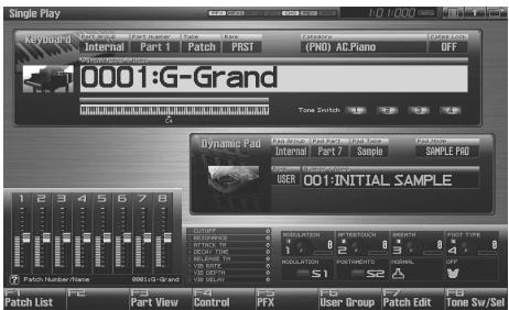 ROLAND FANTOM G6 - Press [SINGLE]. - 2
