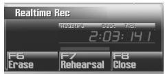 ROLAND FANTOM G6 - Begin realtime recording (p. 222). - 1