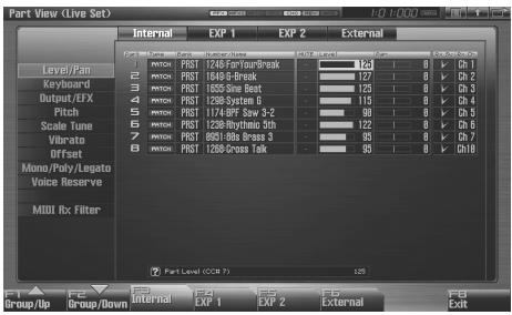 ROLAND FANTOM G6 - Part Settings (Part View) - 1