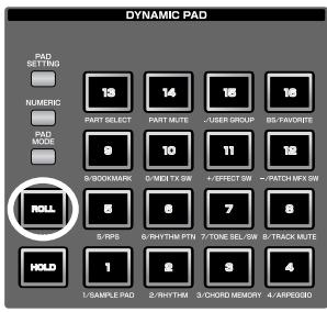 ROLAND FANTOM G6 - Press the bank (a blinking number pad) for the desired bank. - 1