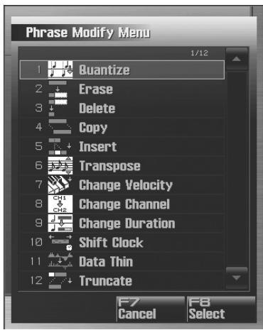 ROLAND FANTOM G6 - Phrase Modify Menu - 1