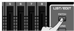 ROLAND FANTOM G6 - Press [PATCH] twice. - 1