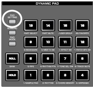 ROLAND FANTOM G8 - Press [PAD SETTING]. - 1