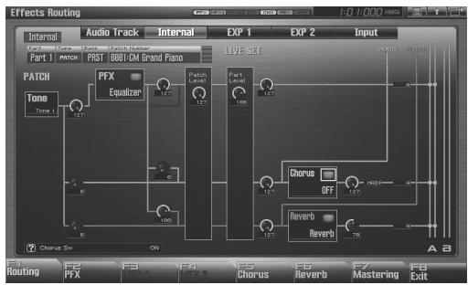 ROLAND FANTOM G8 - Press [EFFECTS (ROUTING)] to access the Effects screen. - 1