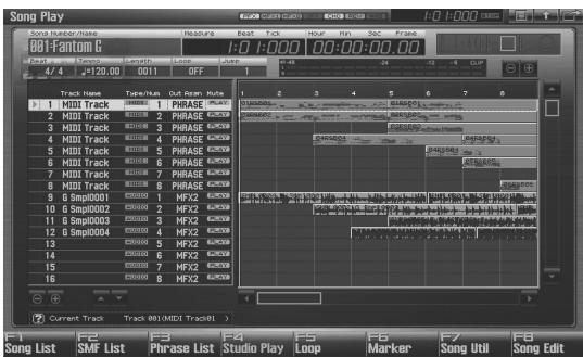 ROLAND FANTOM G8 - Press [SONG]. - 2