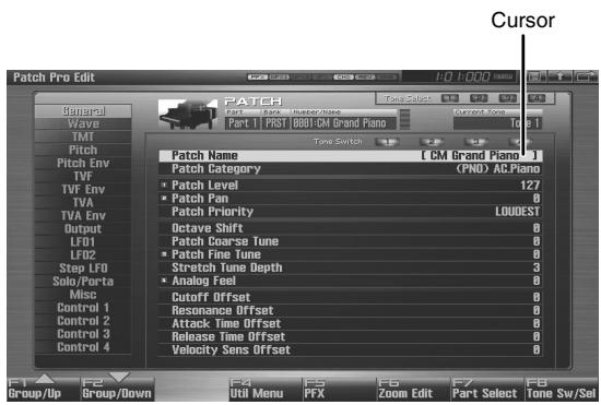 ROLAND FANTOM G8 - Moving the Cursor - 1