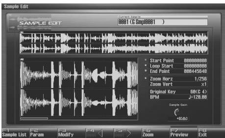 ROLAND FANTOM G8 - Press [SAMPLE]. - 1