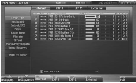 ROLAND FANTOM G8 - Part Settings (Part View) - 1