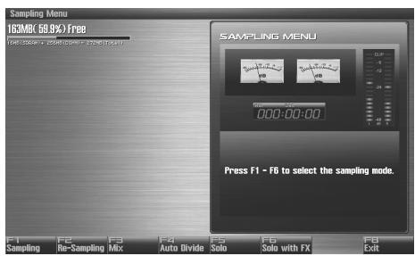 ROLAND FANTOM G8 - Press [SAMPLING] to access the Sampling Menu screen. - 2