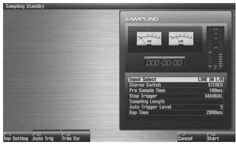 ROLAND FANTOM G8 - Make the settings for things such as the input source of the sound to be sampled, and triggering. - 1