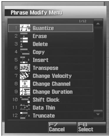 ROLAND FANTOM G8 - Phrase Modify Menu - 1