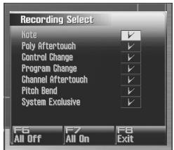 ROLAND FANTOM G8 - Selecting the Sequencer Data that will Be Recorded (Recording Select) - 1
