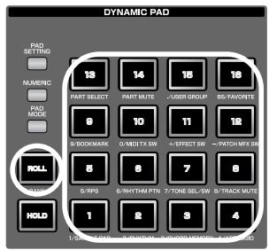ROLAND FANTOM G8 - Press [PAD MODE], and then press pad [16] (FAVORITE). - 1