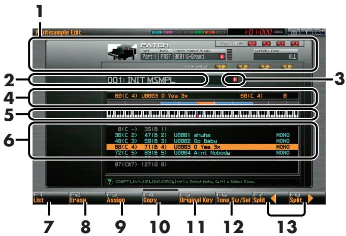 ROLAND FANTOM G8 - About the Multisample Edit screen - 1
