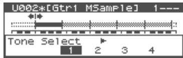 U002*[Gtr1 MSample] 1--- Tone Select 1 2 3 4
