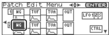 Patch Edit Menu ENTER 1 MG TUF TUA OUT E MG TUF TUA OUT LF012S CTRL