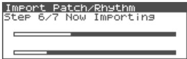 Import Patch/Rhythm Step 6/7 Now Importing