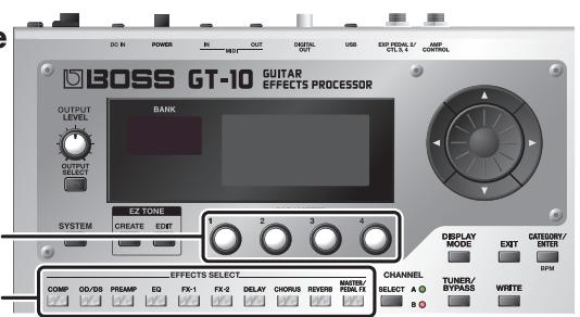 ROLAND GT-10 - Switching Effects On and Off - 4