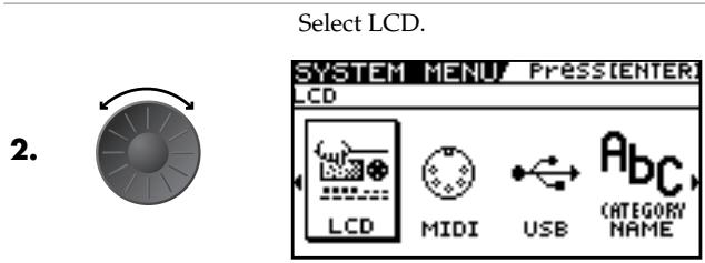 ROLAND GT-10 - Adjusting the Display Contrast (LCD Contrast) - 1