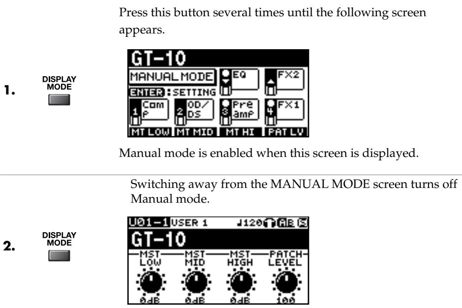 ROLAND GT-10 - Switching to Manual Mode - 1